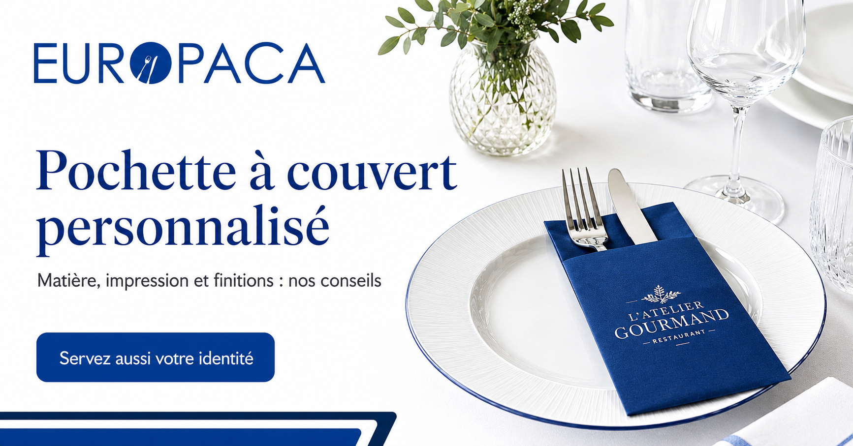 Pochette à couvert personnalisé pour professionnels CHR