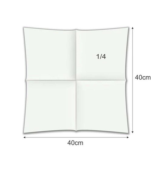 Personnalise 2 couleurs<Br>Serviette Airlaid 40x40 cm<Br>BLANC, pliage 1/4