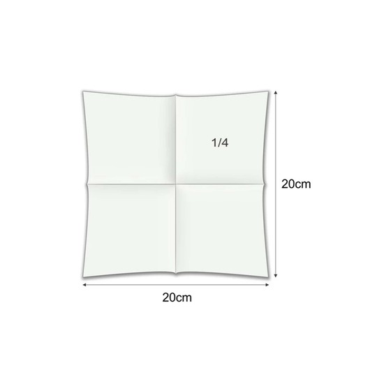 Personnalise 1 couleur<Br>Serviette Airlaid 20x20 cm<Br>BLANC, pliage 1/4