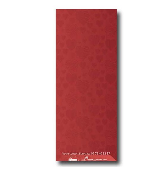 Pochette  couverts<Br>Thme St-Valentin<Br>Modle Charme<Br> Airlaid 40x40cm.