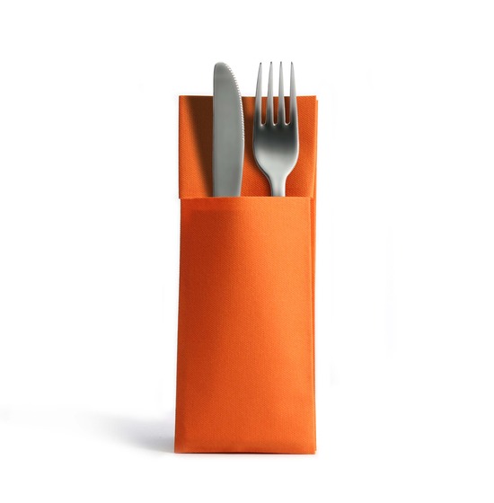 Personnalise 1 couleur<Br>Serviette kangourou<Br>Airlaid ORANGE 32x40cm