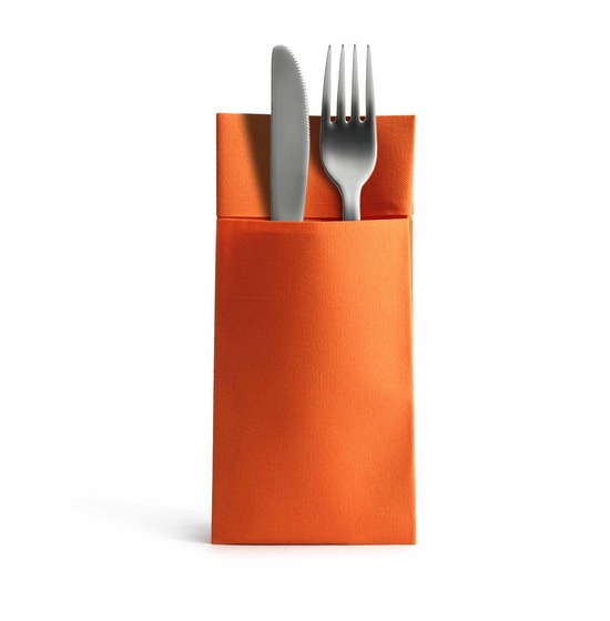 Personnalise 1 couleur<Br>Serviette kangourou<Br>Airlaid ORANGE 39x40cm