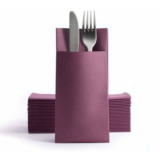 Serviette kangourou<p>Airlaid 39x40cm<Br>AUBERGINE