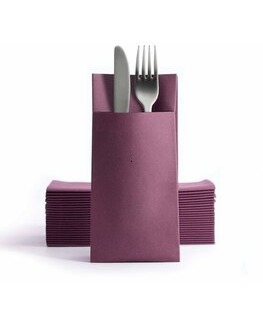 Serviette kangourou<p>Airlaid 39x40cm<Br>AUBERGINE