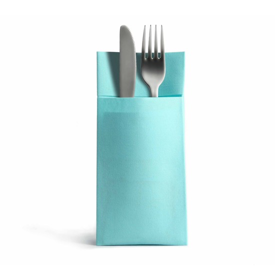 Serviette kangourou<p>Airlaid 39x40cm<Br>BLEU MENTHE