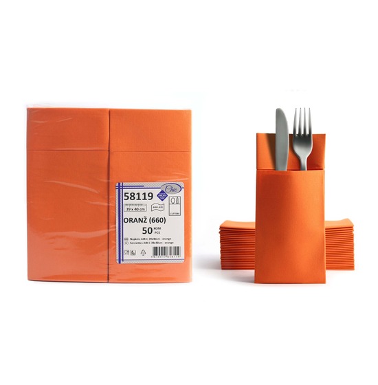 Serviette kangourou<p>Airlaid 39x40cm<Br>ORANGE