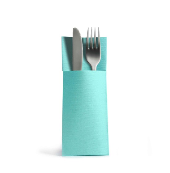 Serviette kangourou<p>Airlaid 32x40cm<Br>BLEU MENTHE