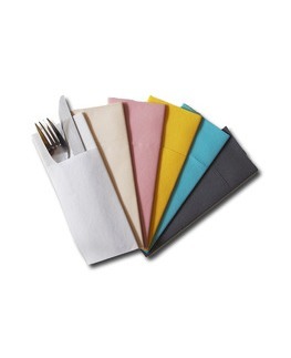 Serviette kangourou<Br>Airlaid PASTEL 32x40cm<Br>personnalise 2 couleurs