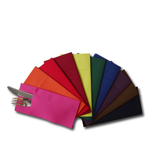 Serviette kangourou<Br>Airlaid VIF 39x40cm<Br>personnalise 2 couleurs