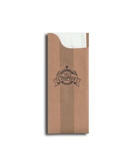 Pochettes personnalises<Br>Modle Charme KRAFT<Br>Airlaid 30x40 cm.