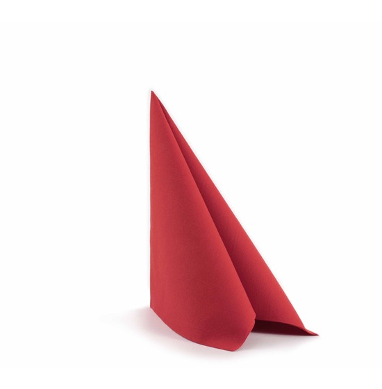 Serviette Airlaid 40x40 cm<Br>ROUGE, pliage 1/4