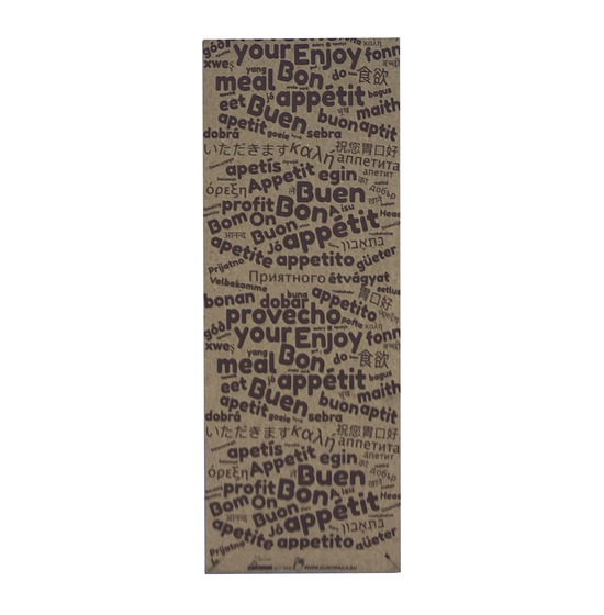 Pochette  couverts<Br>Couleur KRAFT+MOTS<Br>Modle Slim AIRLAID