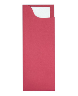 Pochette  couverts<Br>Couleur ROUGE<Br>Modle Slim AIRLAID