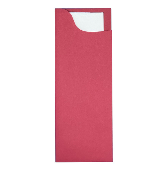 Pochette  couverts<Br>Couleur ROUGE<Br>Modle Slim OUATE