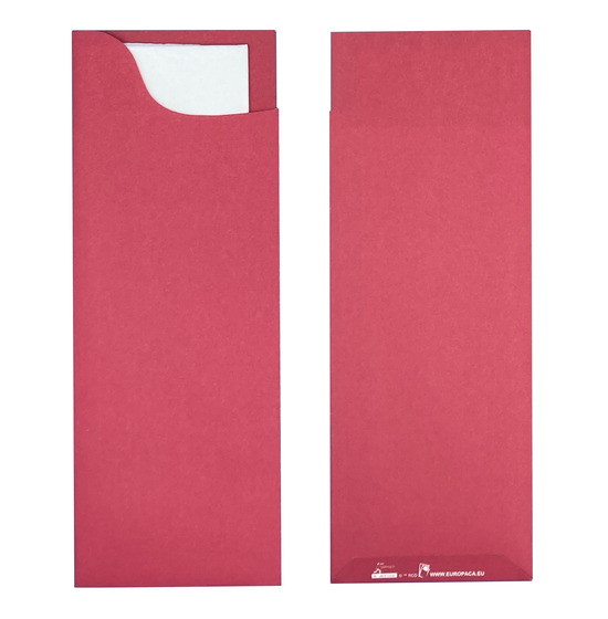 Pochette  couverts<Br>Couleur ROUGE<Br>Modle Slim OUATE